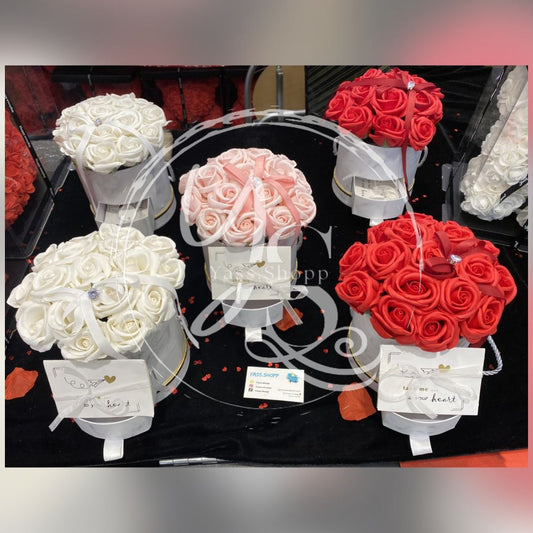 Coffret Box bouquet de roses de savon personnalisable avec tiroir surprise