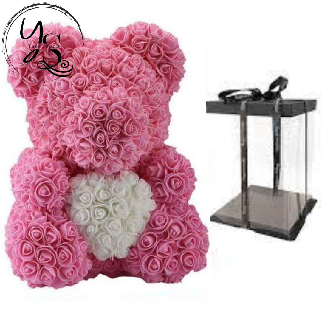 Ours en Roses Éternelles Maxi Format personnalisable - Le Cadeau Parfait pour la Saint-Valentin